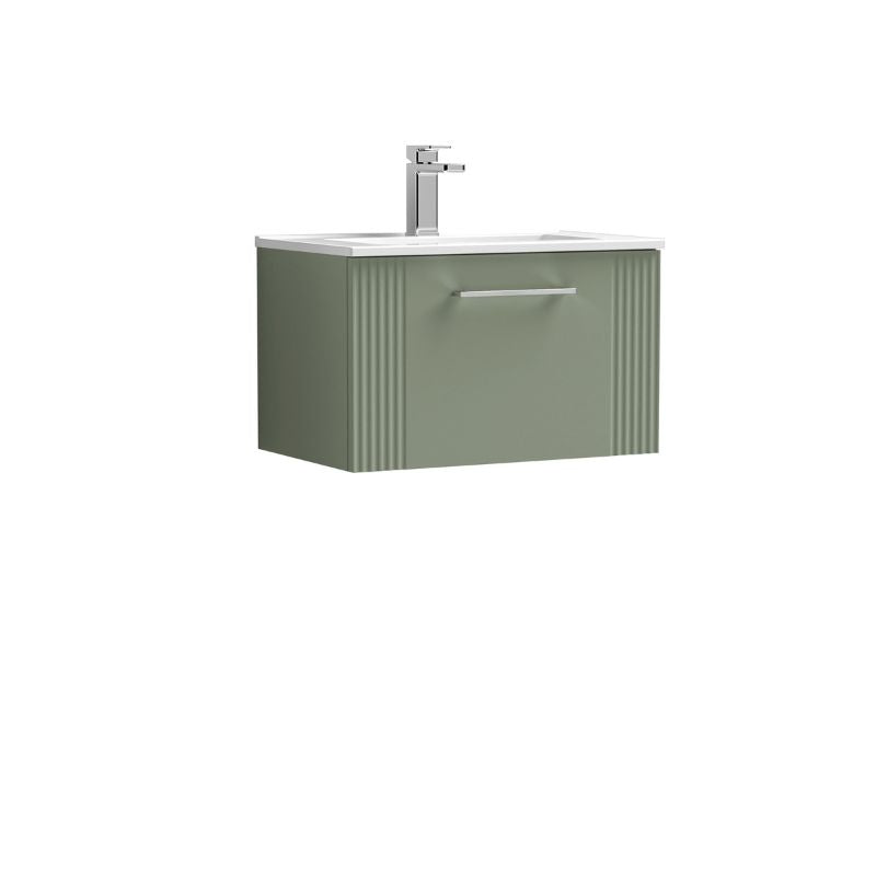 Nuie Deco Wall Hung Single Drawer Vanity & Minimalist Basin (1 size, 5 colours) - Brand New Bathrooms