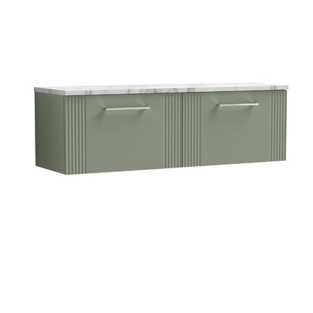 Nuie Deco Wall Hung 2-Drawer Vanity & Laminate Worktop (1 size, 5 colours) - Brand New Bathrooms