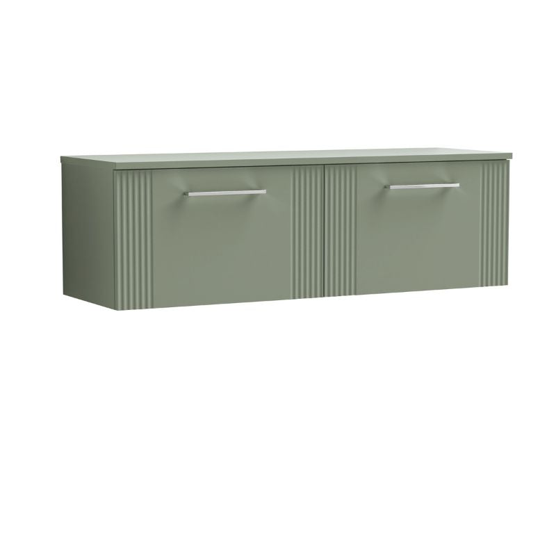 Nuie Deco Wall Hung 2-Drawer Vanity & Worktop (1 size, 5 colours) - Brand New Bathrooms