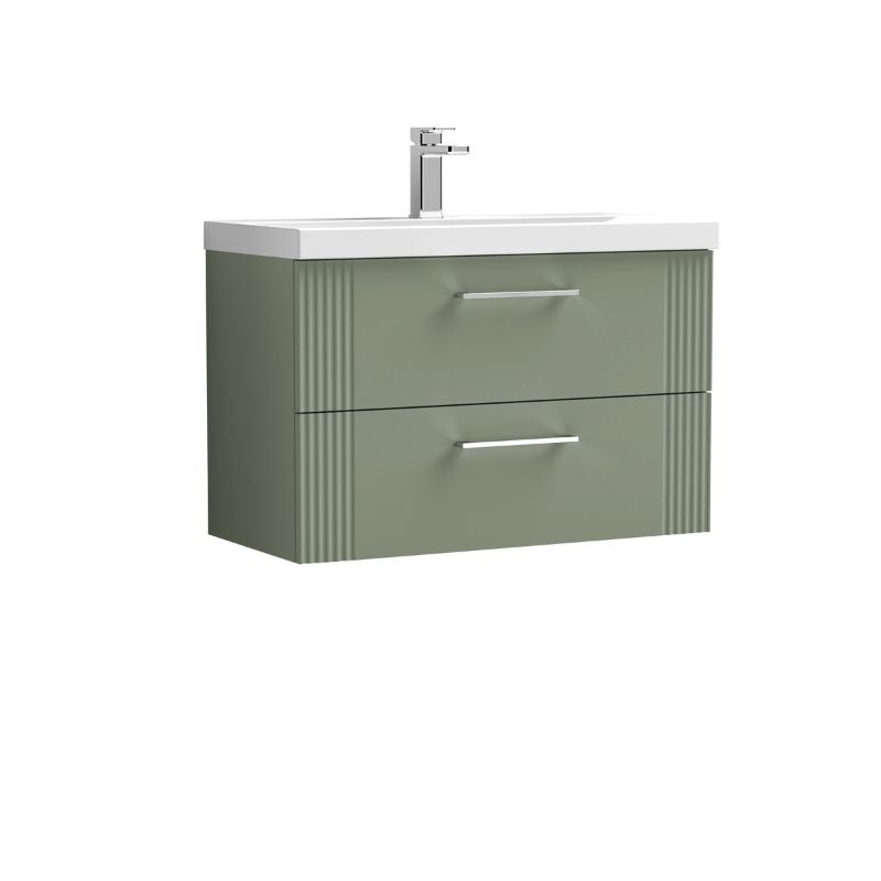 Nuie Deco Wall Hung 2-Drawer Vanity & Thin-Edge Basin (1 size, 5 colours) - Brand New Bathrooms