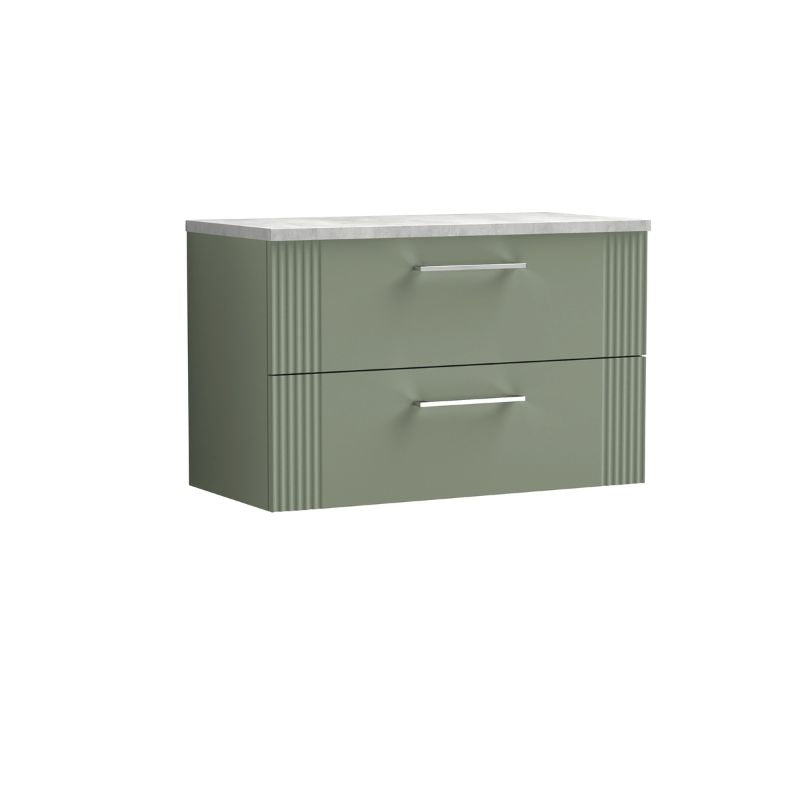 Nuie Deco Wall Hung 2-Drawer Vanity & Laminate Top (1 size, 5 colours) - Brand New Bathrooms