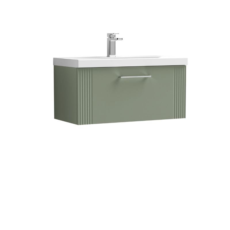 Nuie Deco Wall Hung Single Drawer Vanity & Mid-Edge Basin (1 size, 5 colours) - Brand New Bathrooms