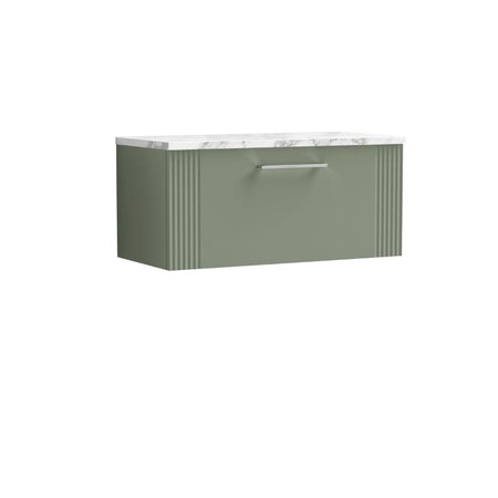 Nuie Deco Wall Hung Single Drawer Vanity & Laminate Worktop (1 size, 5 colours) - Brand New Bathrooms