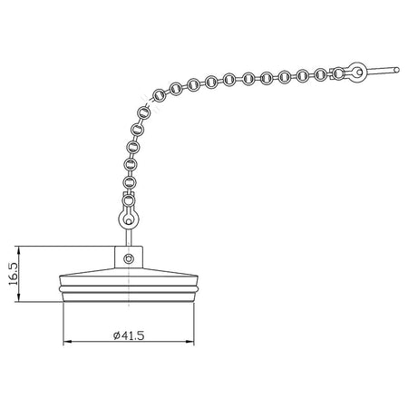 Nuie Wastes & Extras Bath Plug And Chain (Chrome) - Brandnew Bathroom