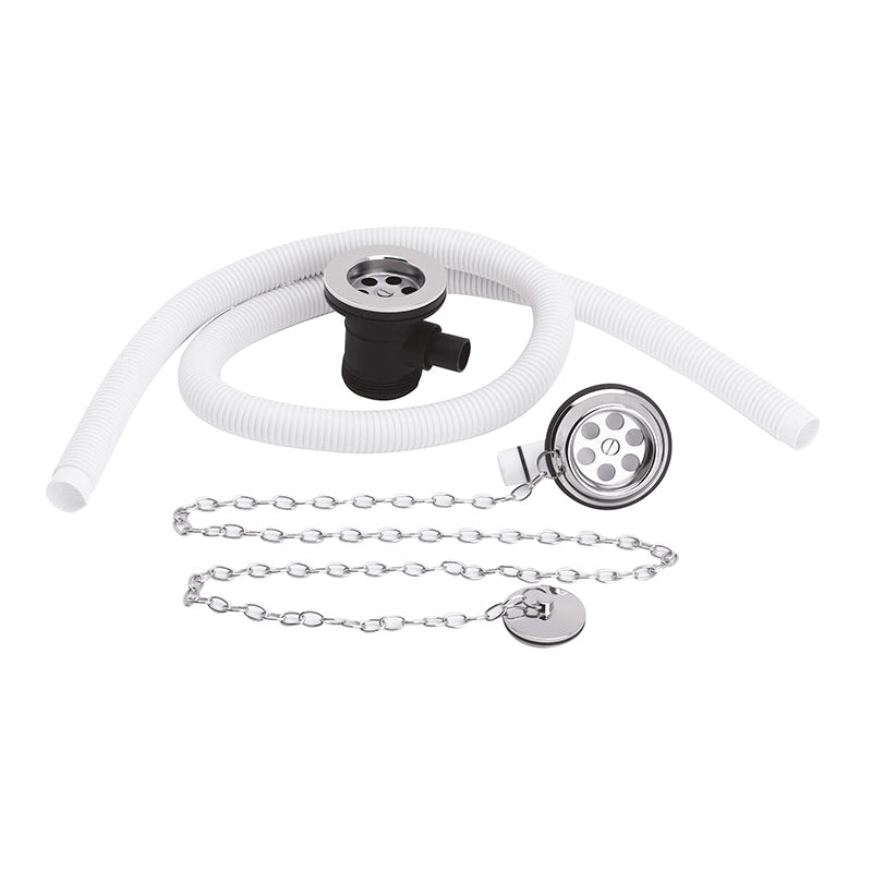 Nuie Extended Retainer Bath Waste & Overflow (Chrome) - Brandnew Bathroom