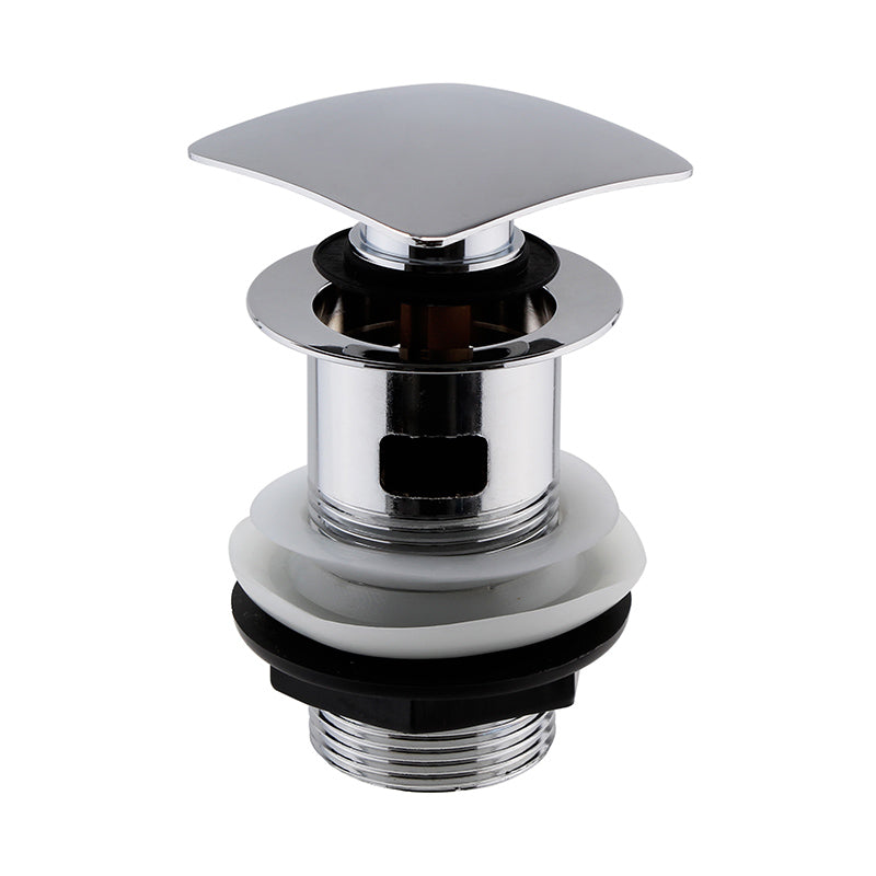 Nuie Square Push Button Basin Waste Slotted (Chrome) - Brandnew Bathroom