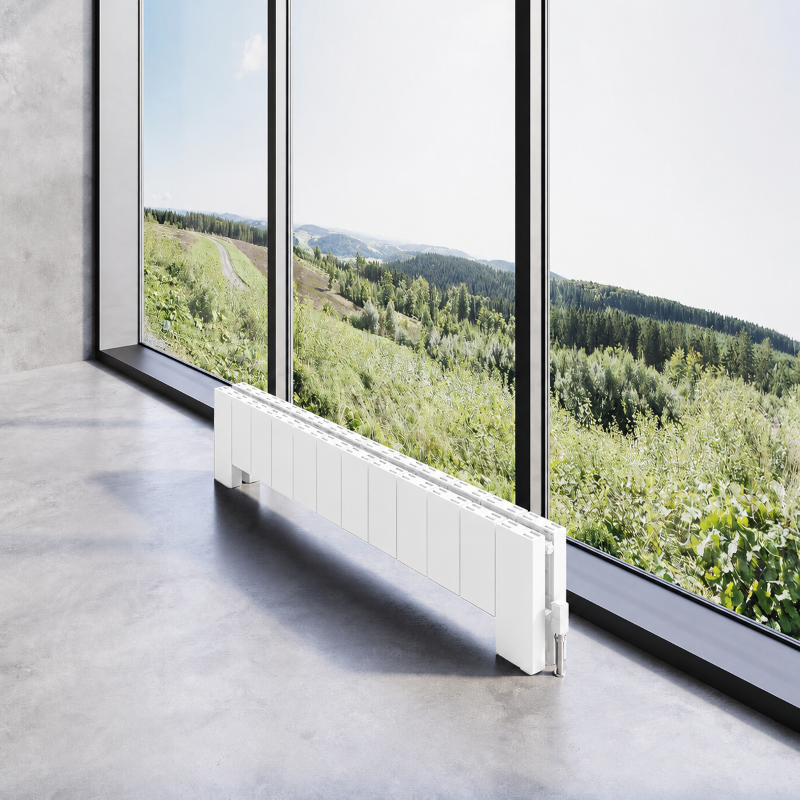 Carisa Elvino Floor Aluminium Radiator (3 sizes, 2 styles, 2 colours)