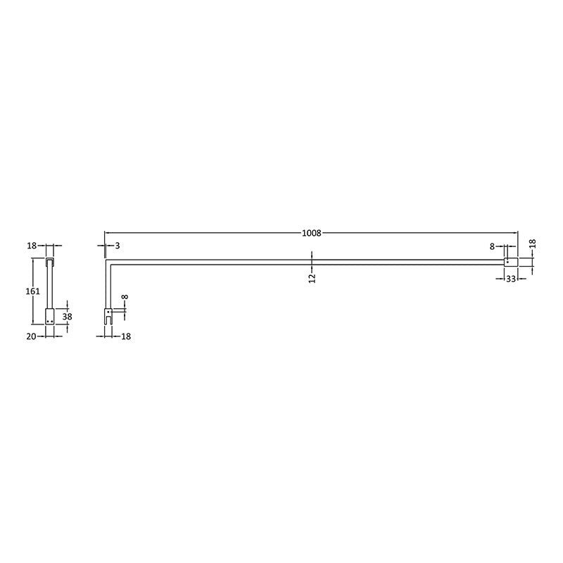 Nuie Wetroom Screen Support Arm (1 size, 3 colours)  - Brandnew Bathroom