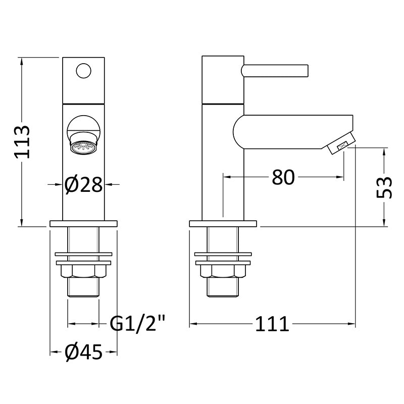 Nuie Series Two Basin Taps (Chrome) - Brandnew Bathroom