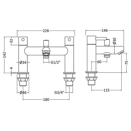 Nuie Series Two Bath Shower Mixer (Chrome) - Brandnew Bathroom