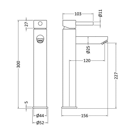 Nuie Series Two High Rise Mixer (Chrome) - Brandnew Bathroom