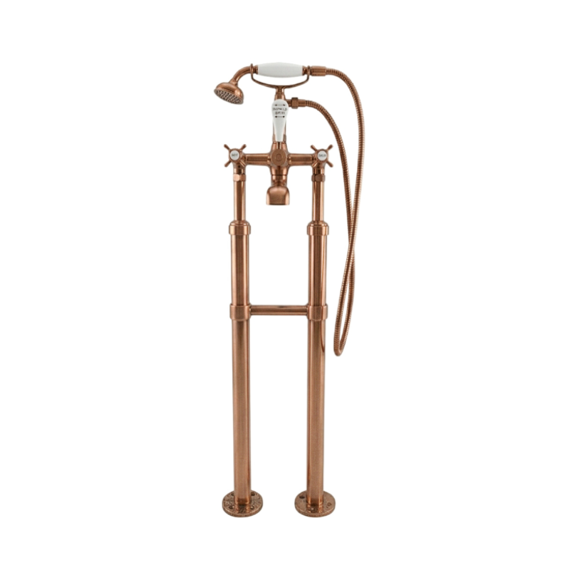 Hurlingham Milton Adjustable Solid Brass Floor Stand Pipes (1 size, 3 colours) - Brand New Bathrooms