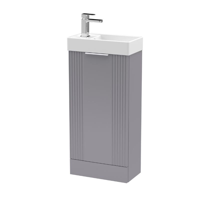 Nuie Deco Compact Floor Standing 1 Door Vanity Basin Unit & Ceramic Basin (1 size, 5 colours) - Brand New Bathrooms