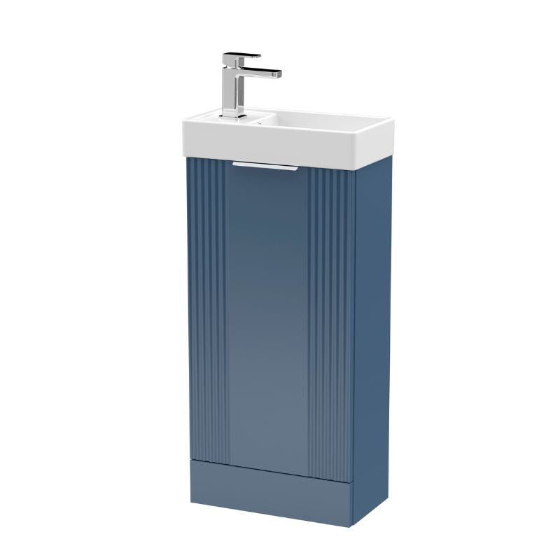 Nuie Deco Compact Floor Standing 1 Door Vanity Basin Unit & Ceramic Basin (1 size, 5 colours) - Brand New Bathrooms