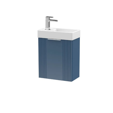 Nuie Deco Compact Wall Hung 1 Door Vanity Basin Unit & Ceramic Basin (1 size, 5 colours) - Brand New Bathrooms