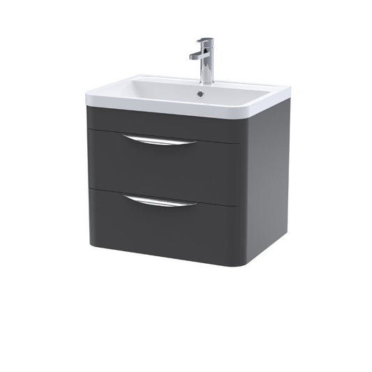 Nuie Parade Wall Hung 2 Drawer Vanity Basin Unit & Polymarble Basin (1 size, 2 colours) - Brand New Bathrooms