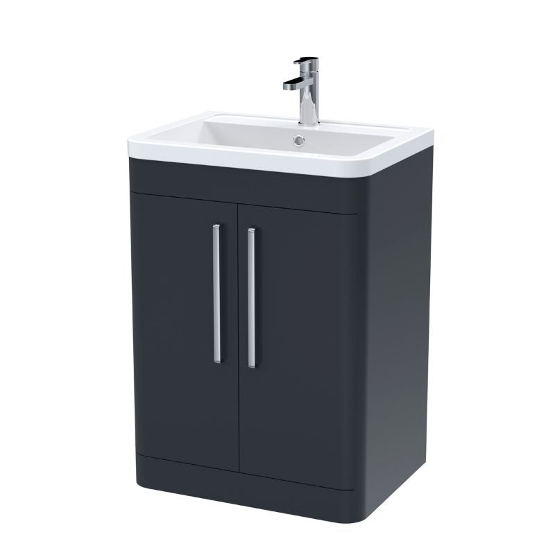 Nuie Parade Floor Standing 2 Door Vanity Basin Unit & Ceramic Basin (1 size, 2 colours) - Brand New Bathrooms