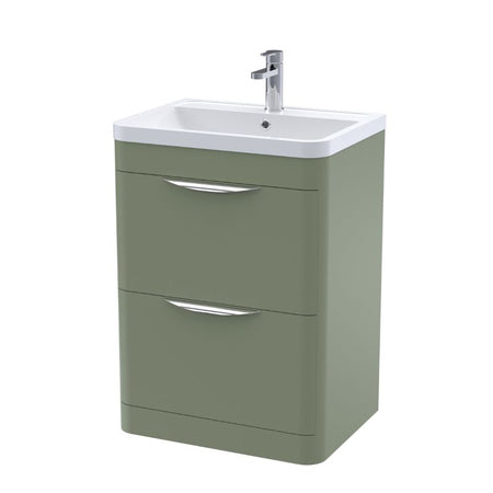 Nuie Parade Floor Standing 2 Drawer Vanity Basin Unit & Ceramic Basin (1 size, 2 colours) - Brand New Bathrooms