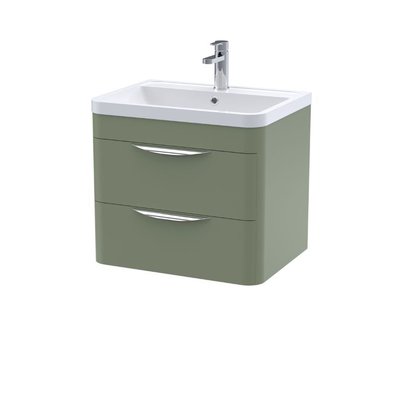 Nuie Parade Wall Hung 2 Drawer Vanity Basin Unit & Polymarble Basin (1 size, 2 colours) - Brand New Bathrooms