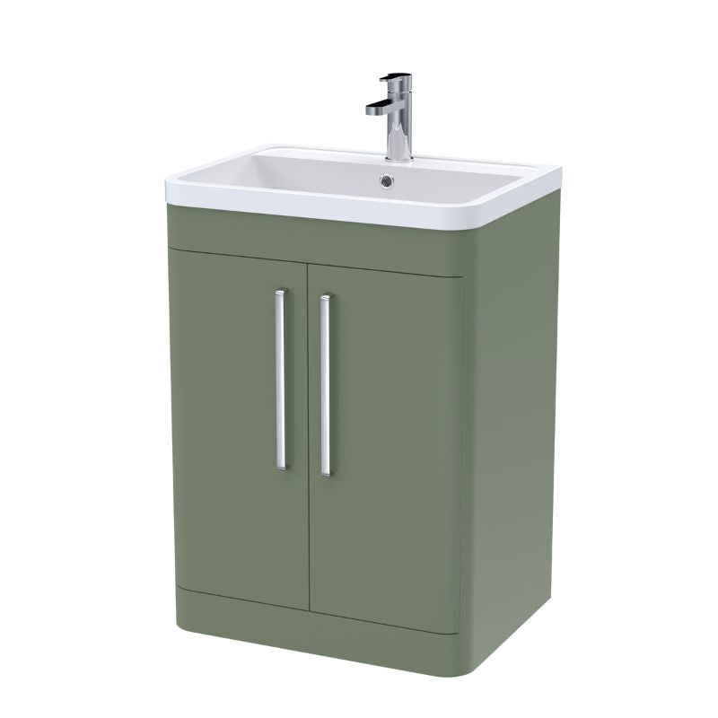 Nuie Parade Floor Standing 2 Door Vanity Basin Unit & Polymarble Basin (1 size, 2 colours) - Brand New Bathrooms
