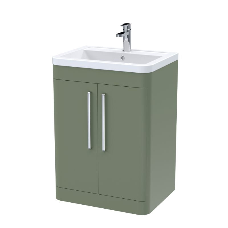 Nuie Parade Floor Standing 2 Door Vanity Basin Unit & Ceramic Basin (1 size, 2 colours) - Brand New Bathrooms