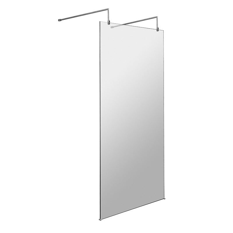 Nuie Wetroom Screen With Arms and Feet (Polished Chrome, 3 sizes) - Brandnew Bathroom