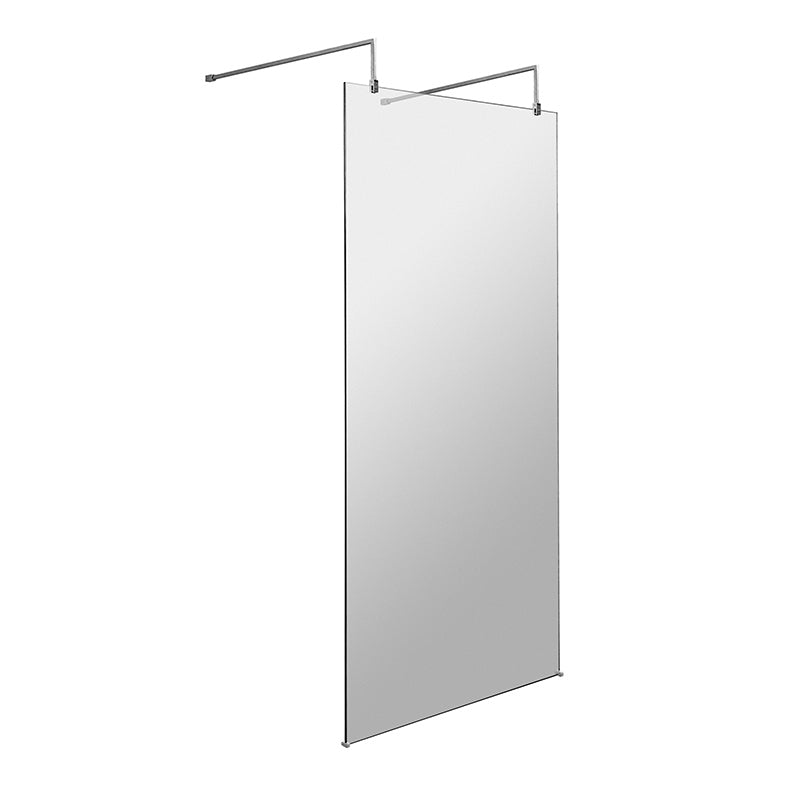 Nuie Wetroom Screen With Arms and Feet (Polished Chrome, 4 sizes) - Brandnew Bathroom