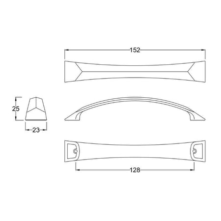 Nuie Furniture Handles D Handle Centres (1 size, Satin Nickel) - Brand New Bathrooms