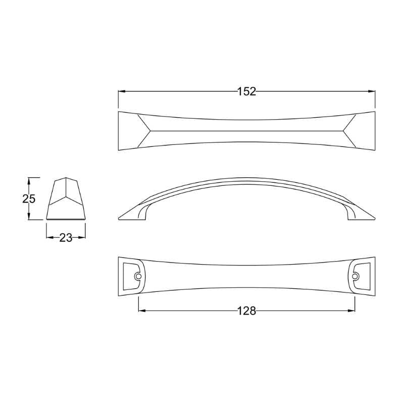 Nuie Furniture Handles D Handle Centres (1 size, Satin Nickel) - Brand New Bathrooms