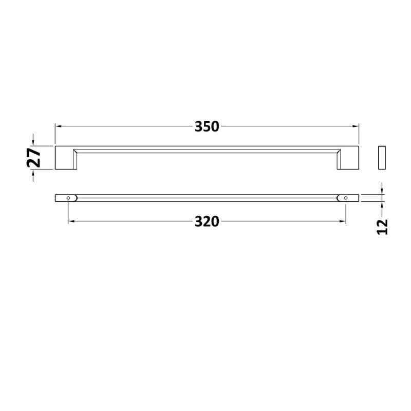 Nuie Furniture Handles D Handle Centres (1 size, Chrome) - Brand New Bathrooms