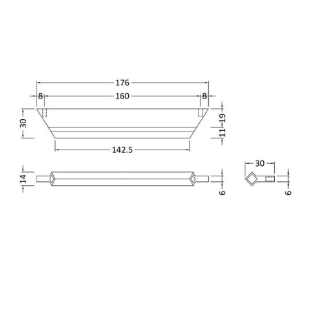 Nuie Furniture Handles Profile Handle Centres (2 sizes, 2 colours) - Brand New Bathrooms