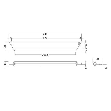 Nuie Furniture Handles Profile Handle Centres (2 sizes, 2 colours) - Brand New Bathrooms