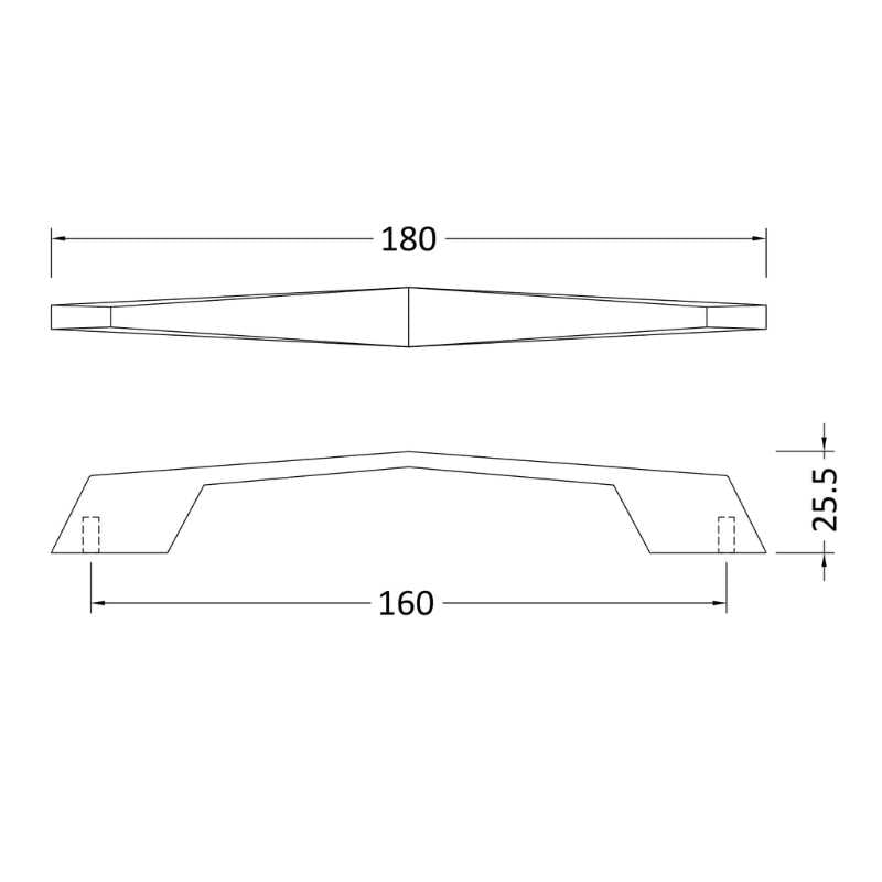 Nuie Furniture Handles D Shaped Handle Centres (2 sizes, 2 colours) - Brand New Bathrooms