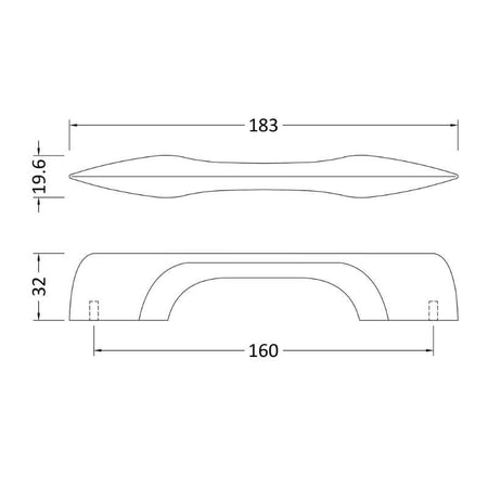 Nuie Furniture Handles D Shaped Handle Centres (2 sizes, 2 colours) - Brand New Bathrooms