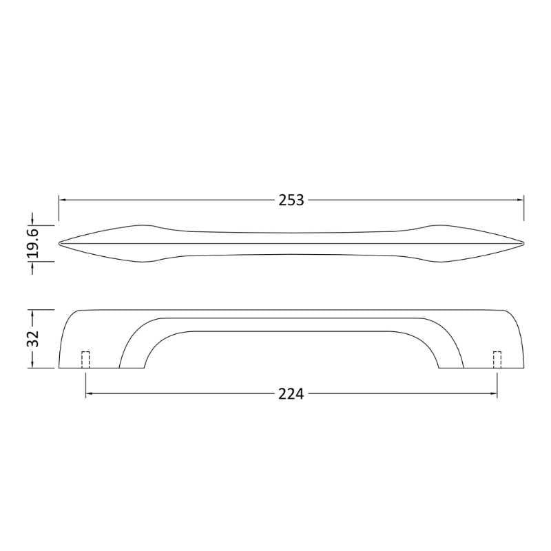 Nuie Furniture Handles D Shaped Handle Centres (2 sizes, 2 colours) - Brand New Bathrooms