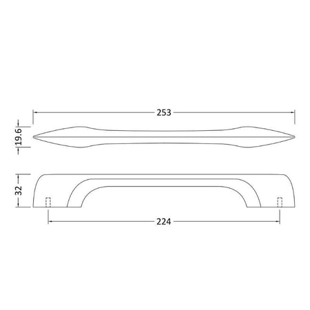 Nuie Furniture Handles D Shaped Handle Centres (2 sizes, 2 colours) - Brand New Bathrooms