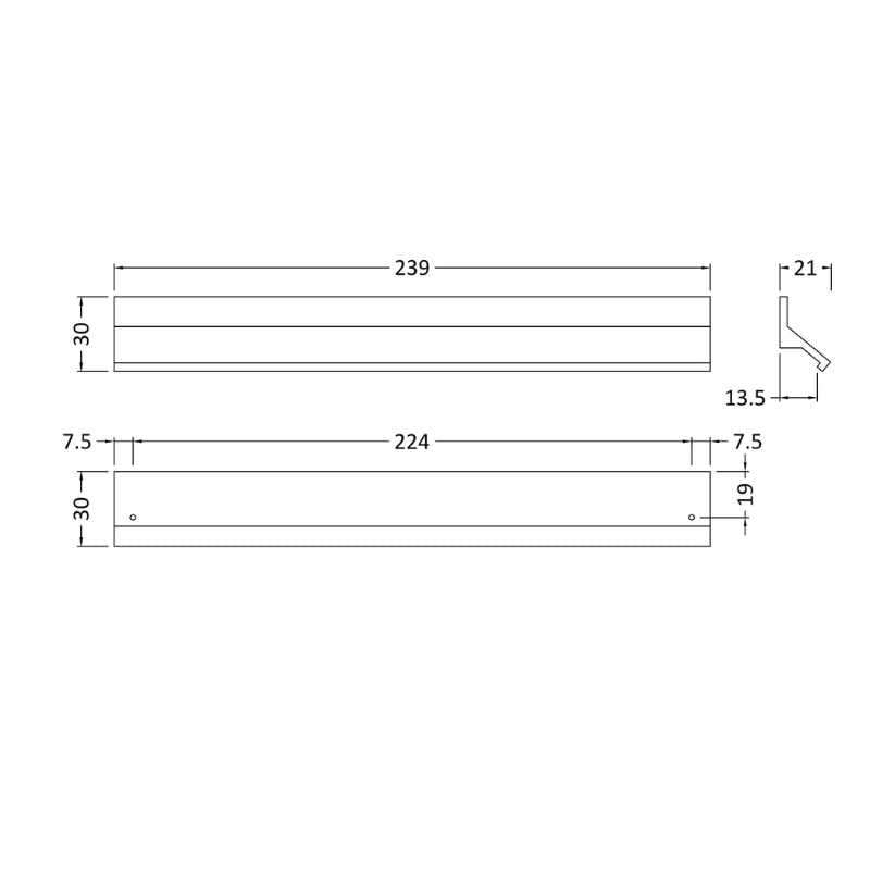 Nuie Furniture Handles Profile Handle Centres (2 sizes, 2 colours) - Brand New Bathrooms