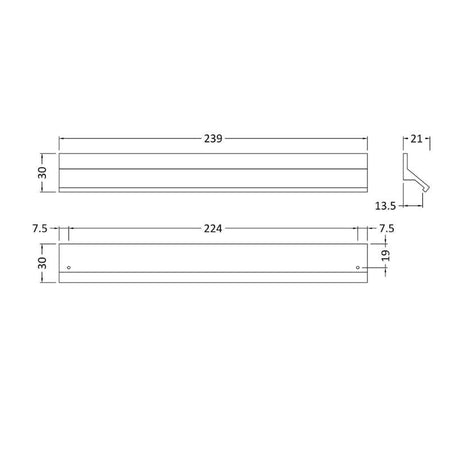 Nuie Furniture Handles Profile Handle Centres (2 sizes, 2 colours) - Brand New Bathrooms