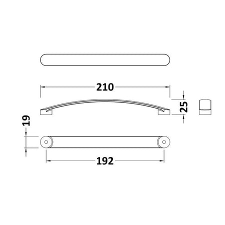 Nuie Furniture Handles D Shape Bar Handle Centres (2 sizes, 4 colours) - Brand New Bathrooms