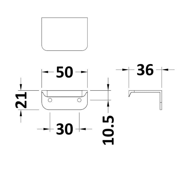Nuie Furniture Handles Small Rear Fixed Handle Centres (2 sizes, Satin Chrome) - Brand New Bathrooms