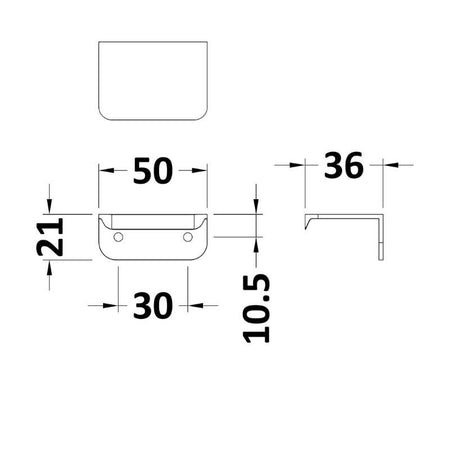 Nuie Furniture Handles Small Rear Fixed Handle Centres (2 sizes, Satin Chrome) - Brand New Bathrooms