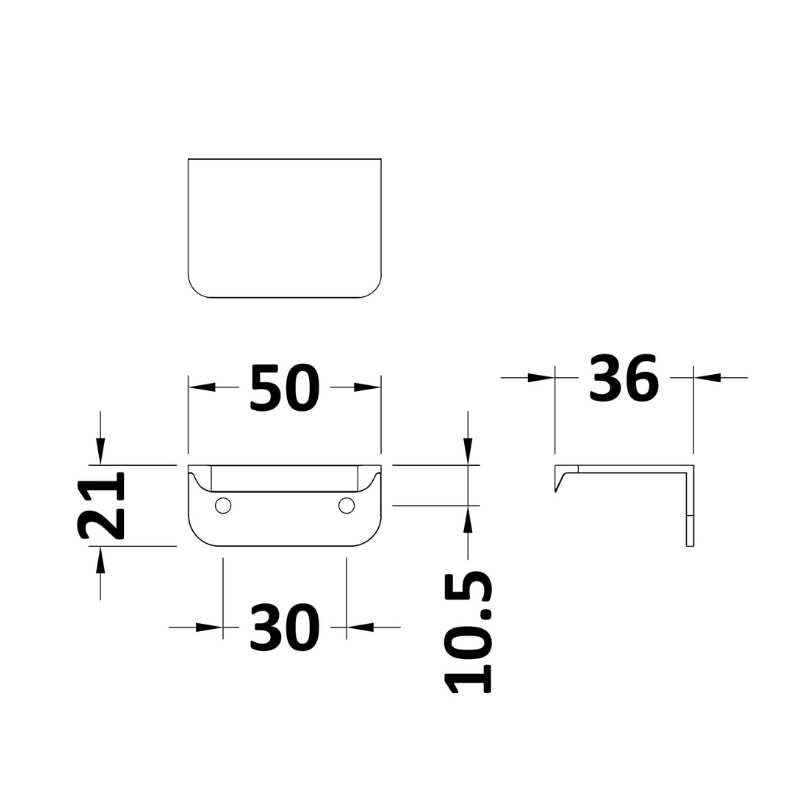 Nuie Furniture Handles Wrap Over Handle Centres (1 size, 2 colours) - Brand New Bathrooms