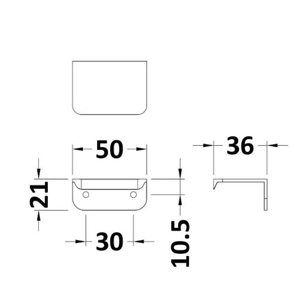 Nuie Furniture Handles Wrap Over Handle Centres (1 size, 2 colours) - Brand New Bathrooms