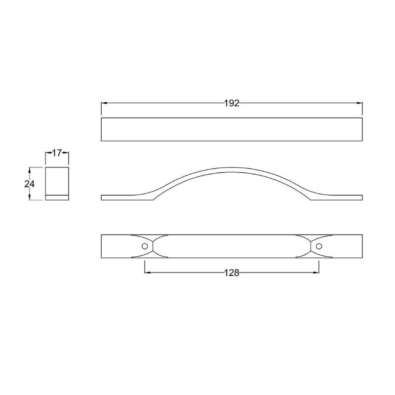 Nuie Furniture Handles Chrome Strap Handle Centres (1 size, Chrome) - Brand New Bathrooms