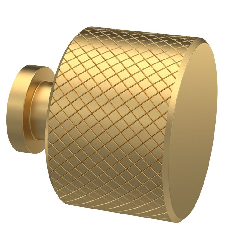 Nuie Furniture Handles Knurled Round Knob (1 size, Brushed Brass) - Brand New Bathrooms