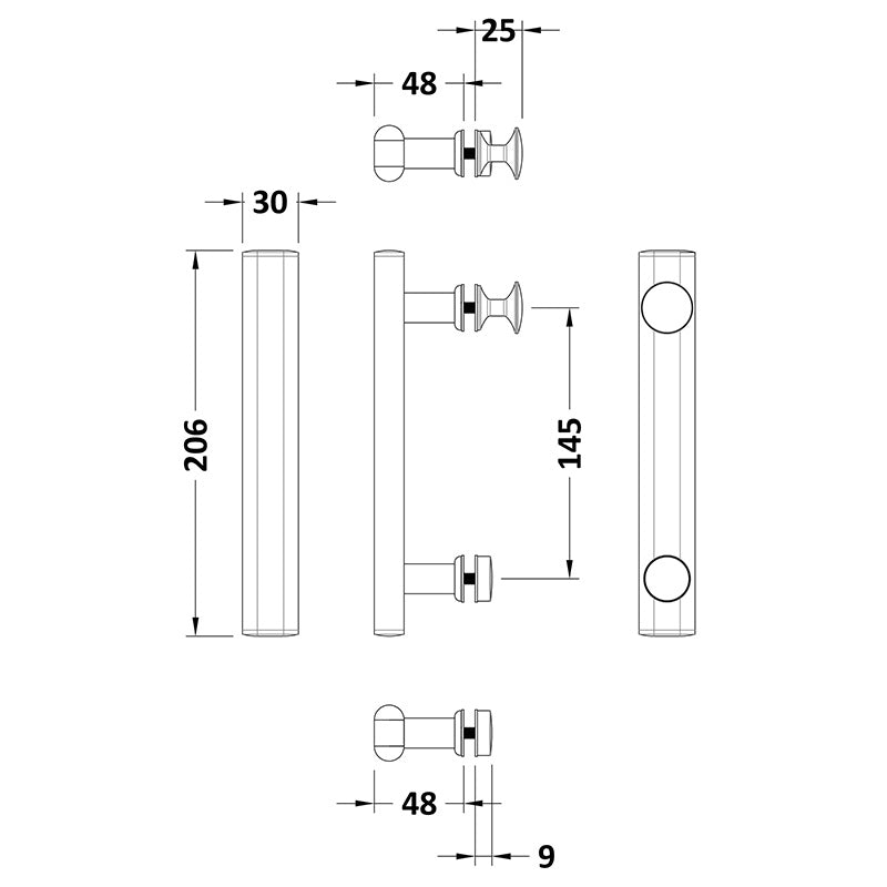 Nuie Pacific Square Handle (1 size, Chrome)  - Brandnew Bathroom