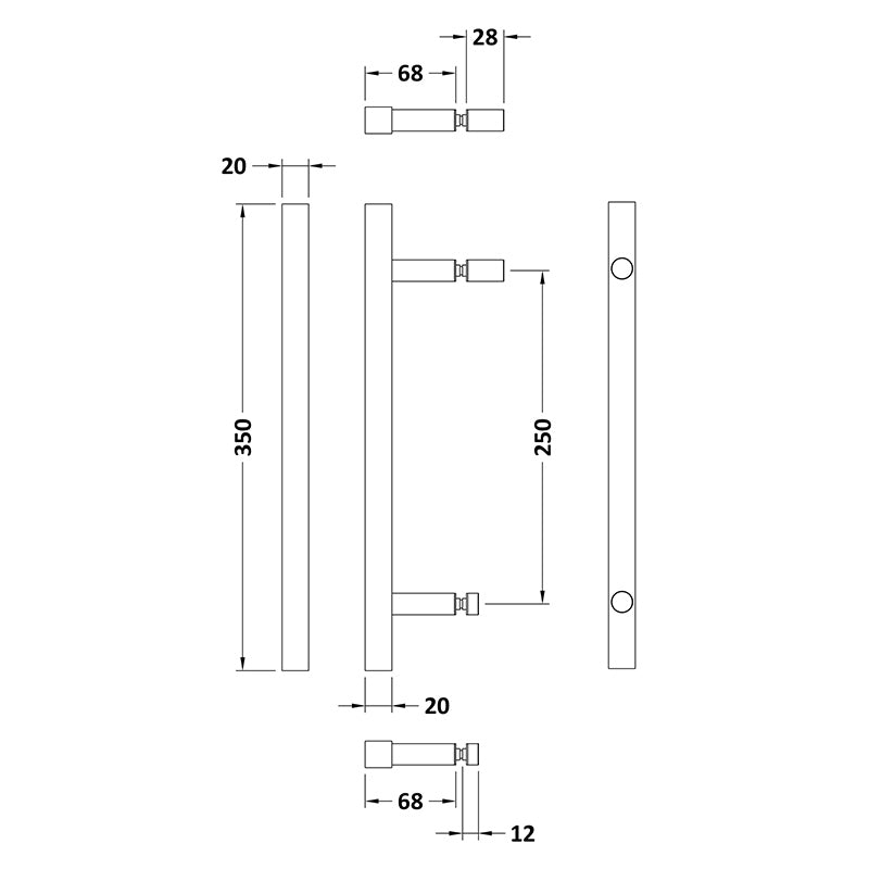 Nuie Matrix Handle Sub Assembly (Chrome) - Brandnew Bathroom
