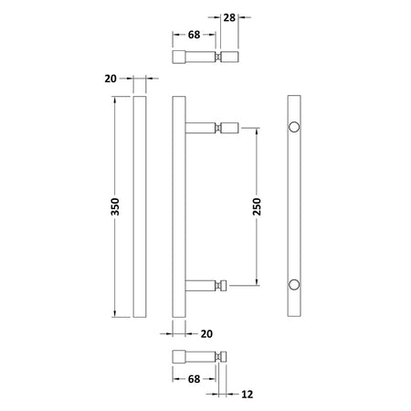 Nuie Matrix Handle Sub Assembly (Chrome) - Brandnew Bathroom