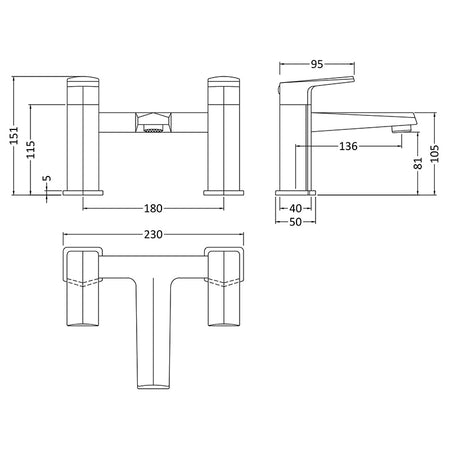 Nuie Hardy Bath Filler (Chrome) - Brandnew Bathroom