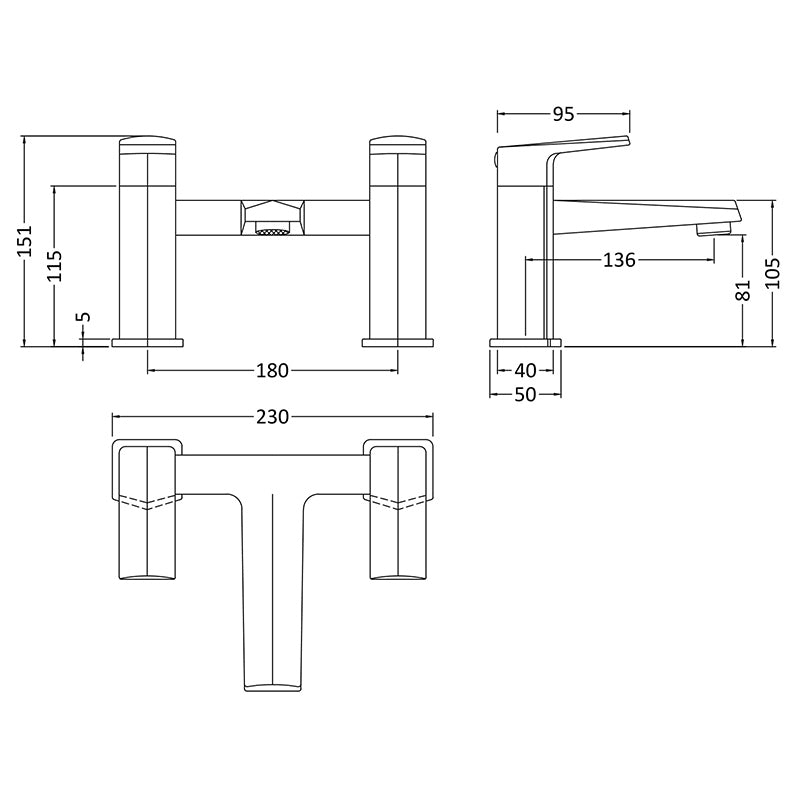 Nuie Hardy Bath Filler (Chrome) - Brandnew Bathroom